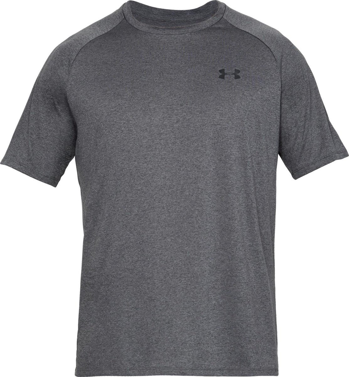 Under Armour ua tech 2.0 ss tee-gry heren sportshirt - carbon heather - zwart
