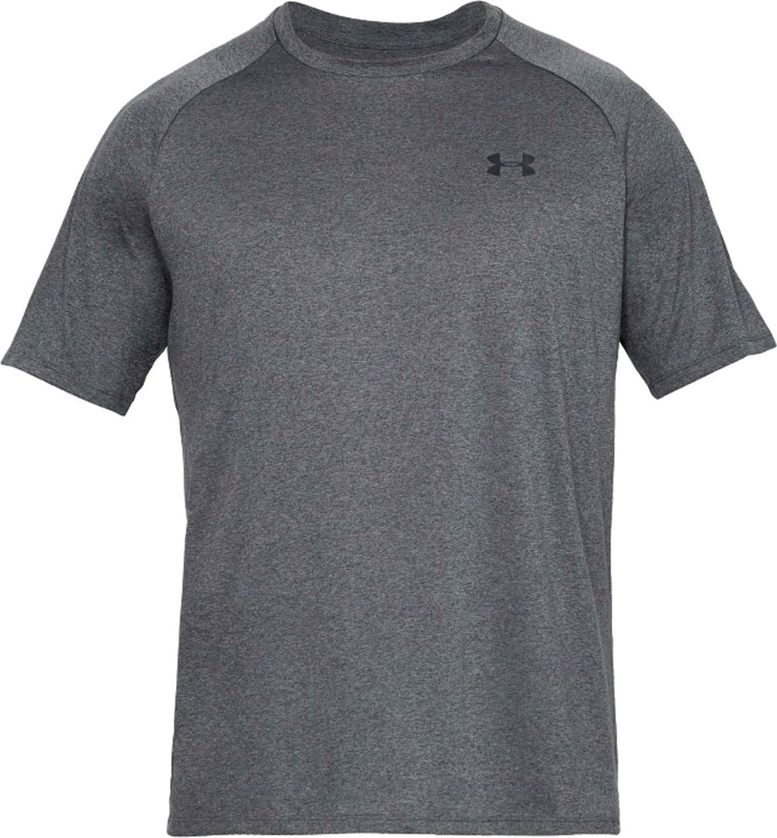 Under Armour ua tech 2.0 ss tee-gry heren sportshirt - carbon heather - zwart