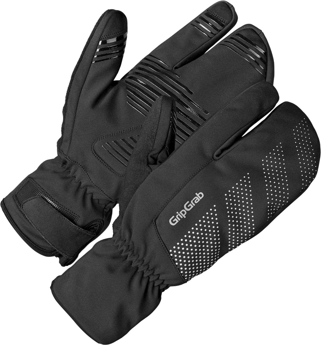 GripGrab - ride windproof strenge winter lobster fietshandschoenen winddicht thermo - zwart - unisex - maat s