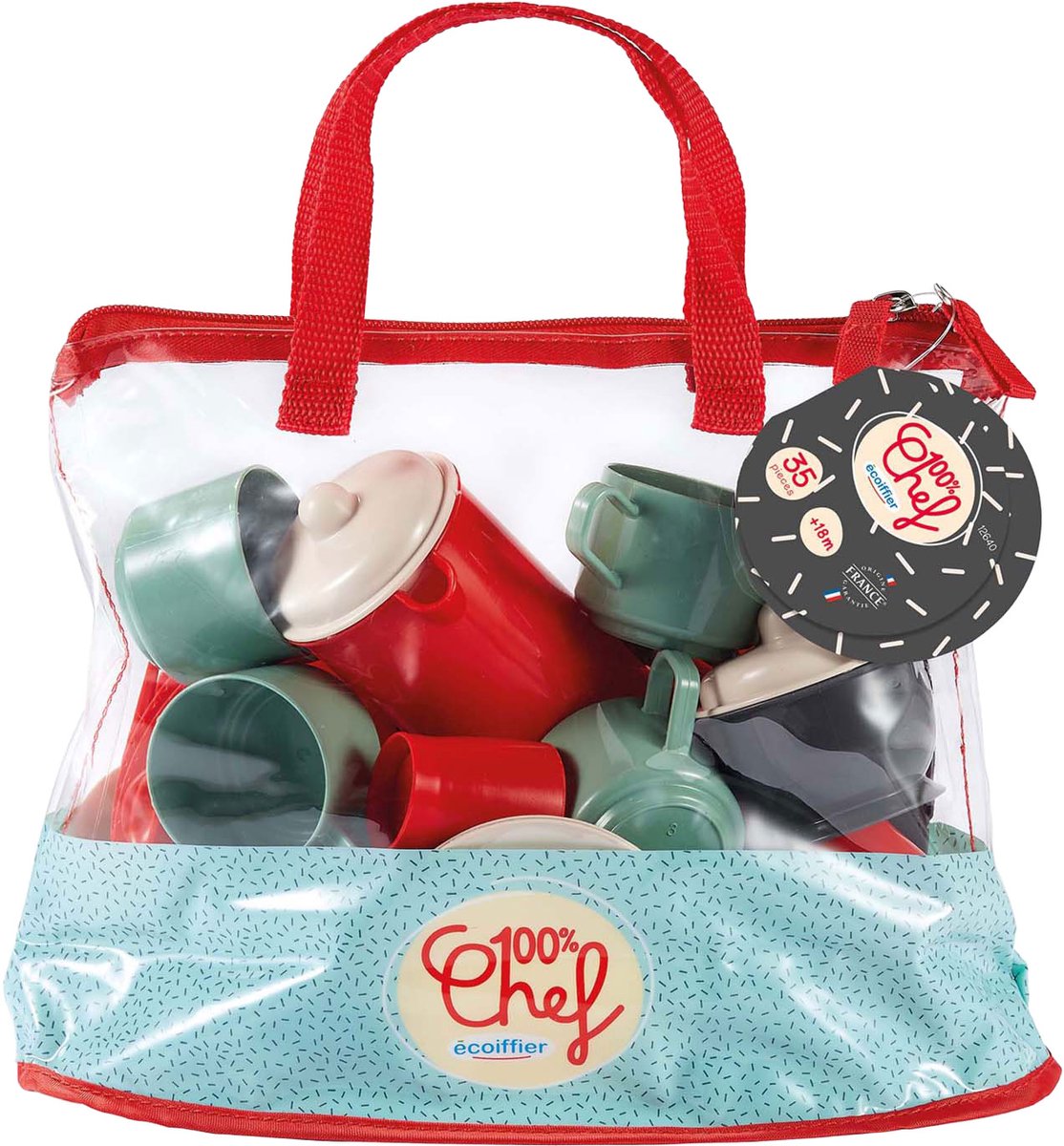 Écoiffier Ecoiffier 100% chef servies set in tas
