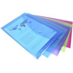 Documentmap met drukknopsluiting Rapesco 0688 foolscap kleurassortiment