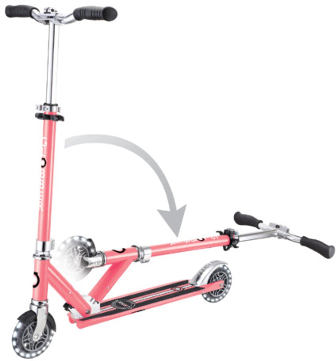Globber Step - flow element lights pink - roze - lichtgevende wielen - vouwbaar - in hoogte verstelbaar - vanaf 5 jaar
