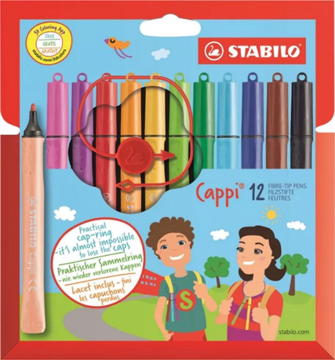 STABILO cappi - viltstift - set met 12 stuks