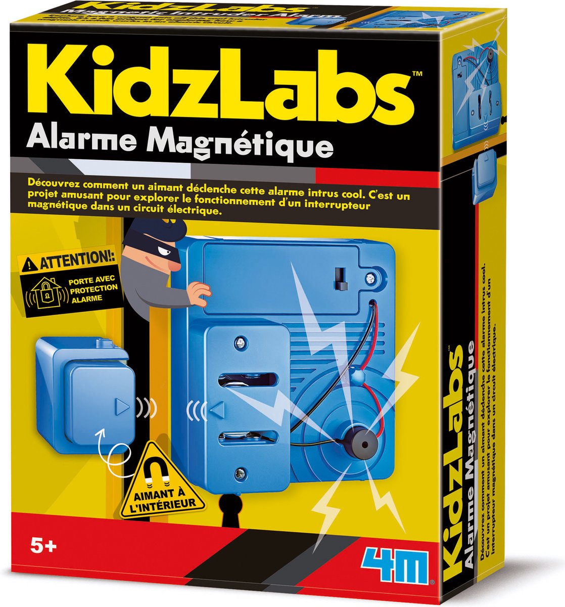 4M wetenschap en spel - bouw je eigen magnetisch alarm - bouwpakket - kidzlabs - 5+
