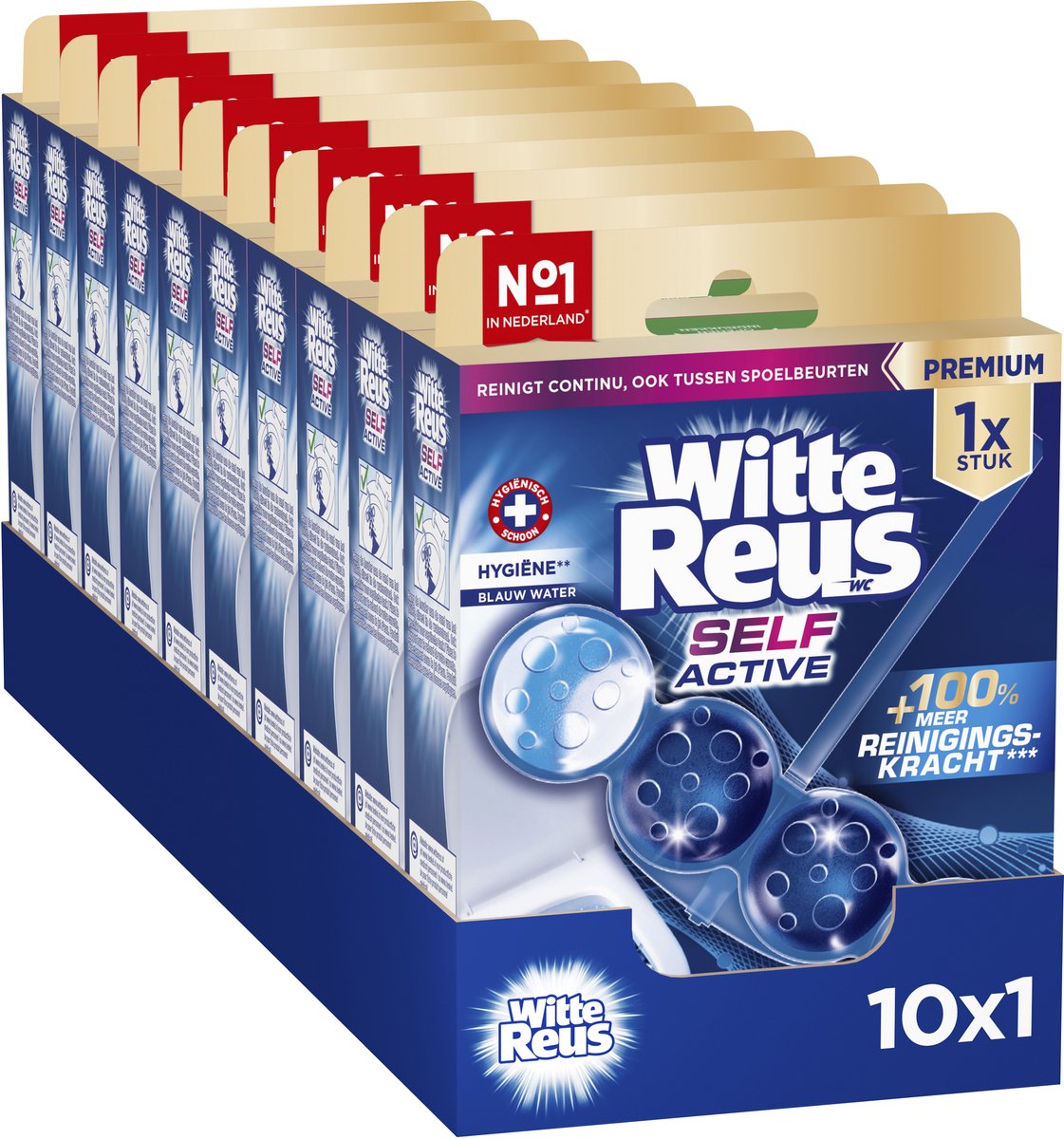 Witte Reus self active hygiene 50gr - wc blokjes - voordeelverpakking - 10 stuks