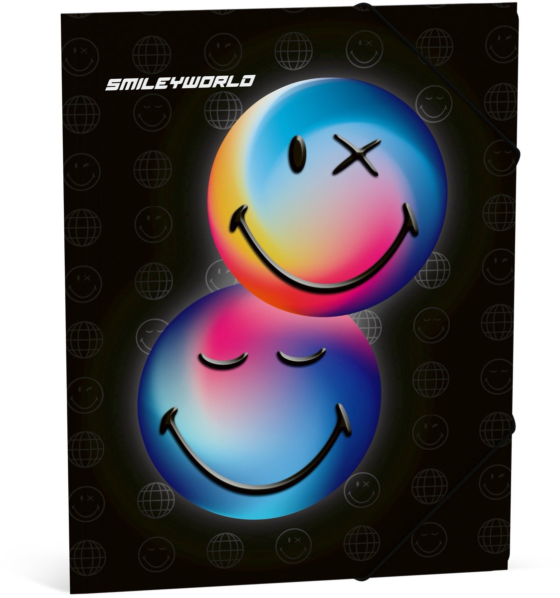 Smileyworld Smiley world elastomap - zwart
