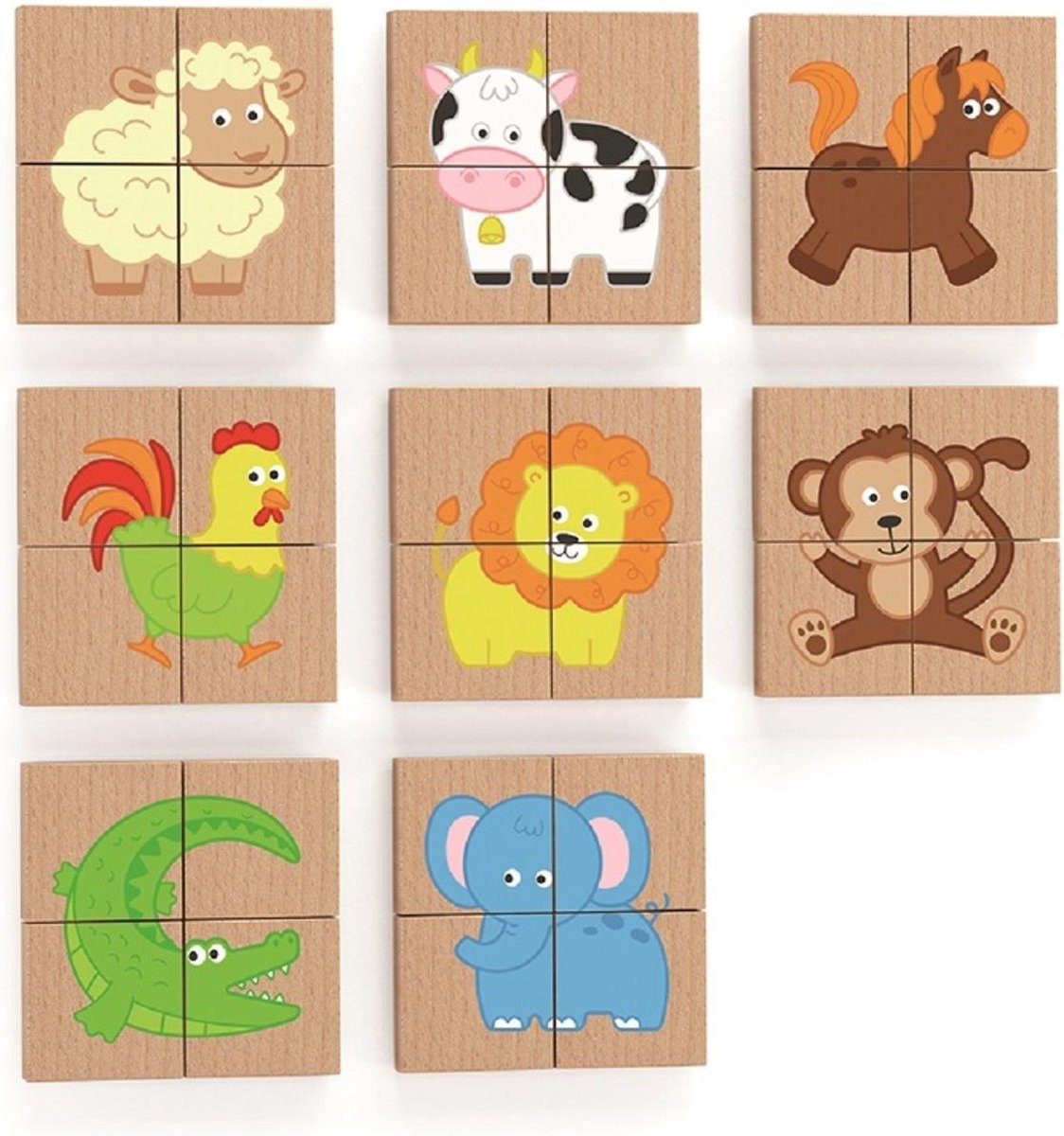 Vigatoys Viga toys magneetpuzzel dieren junior hout 32-delig