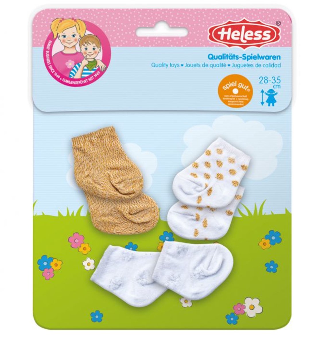 Heless Poppensokken glitter - 3 paar, 28-35 cm