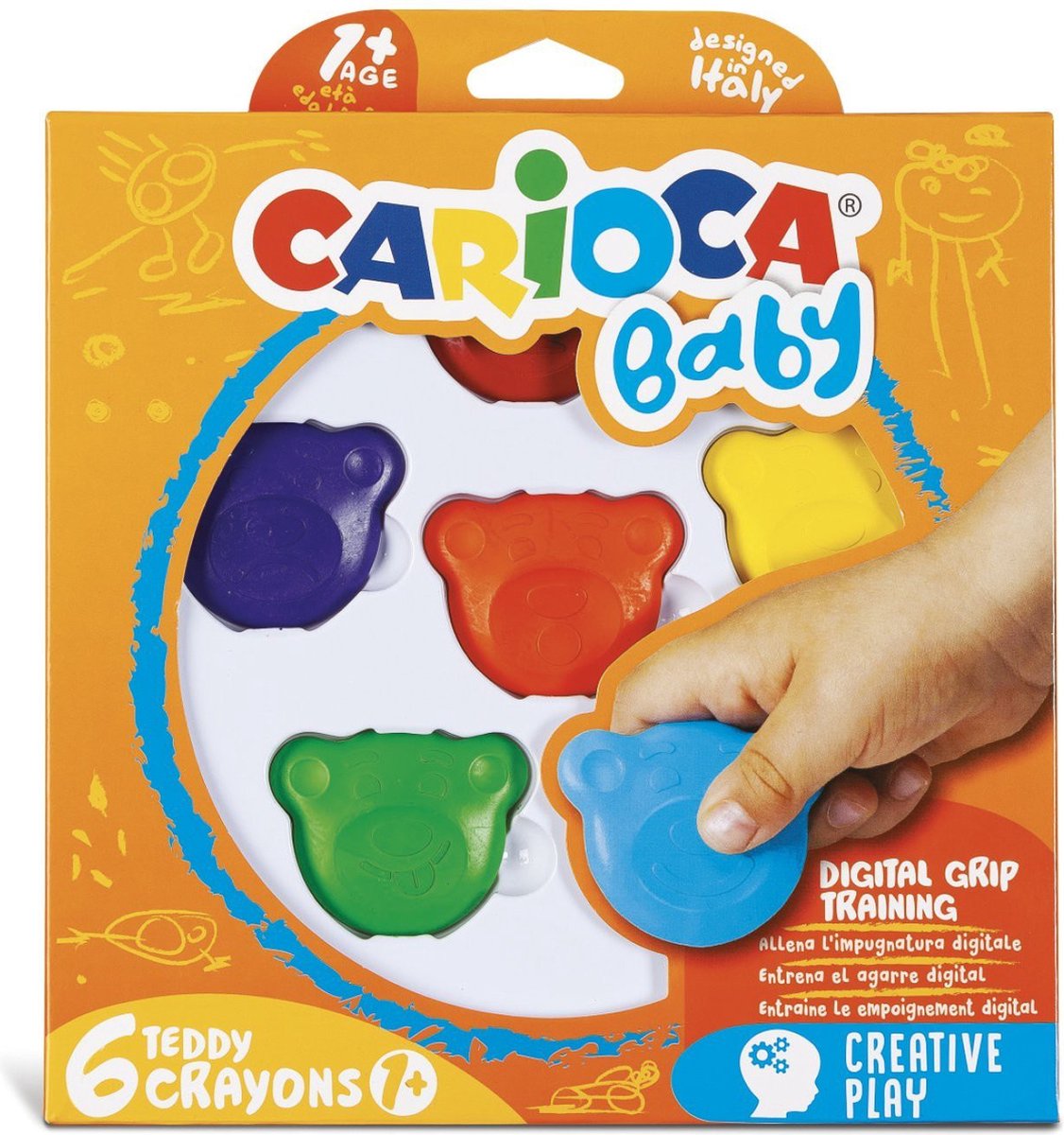 Carioca baby teddy digital grip training teddy emotions 6 kleurpads