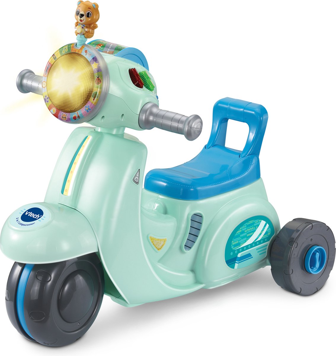 VTech 2in1 loopscooter blauw