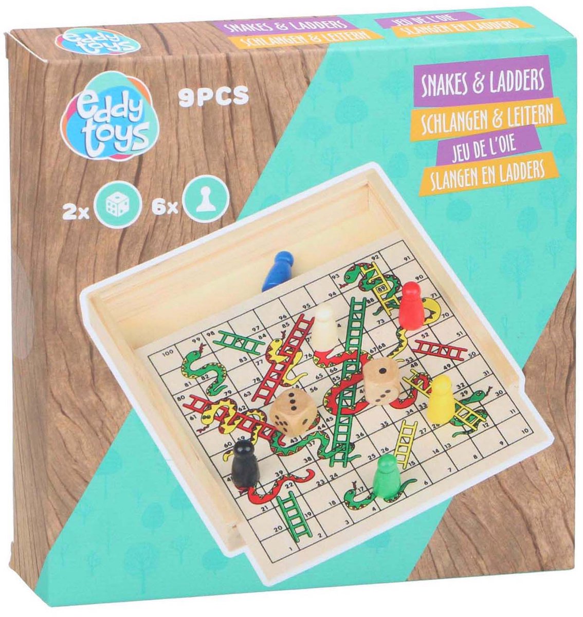 Eddy Toys Houten slangen en ladders spel