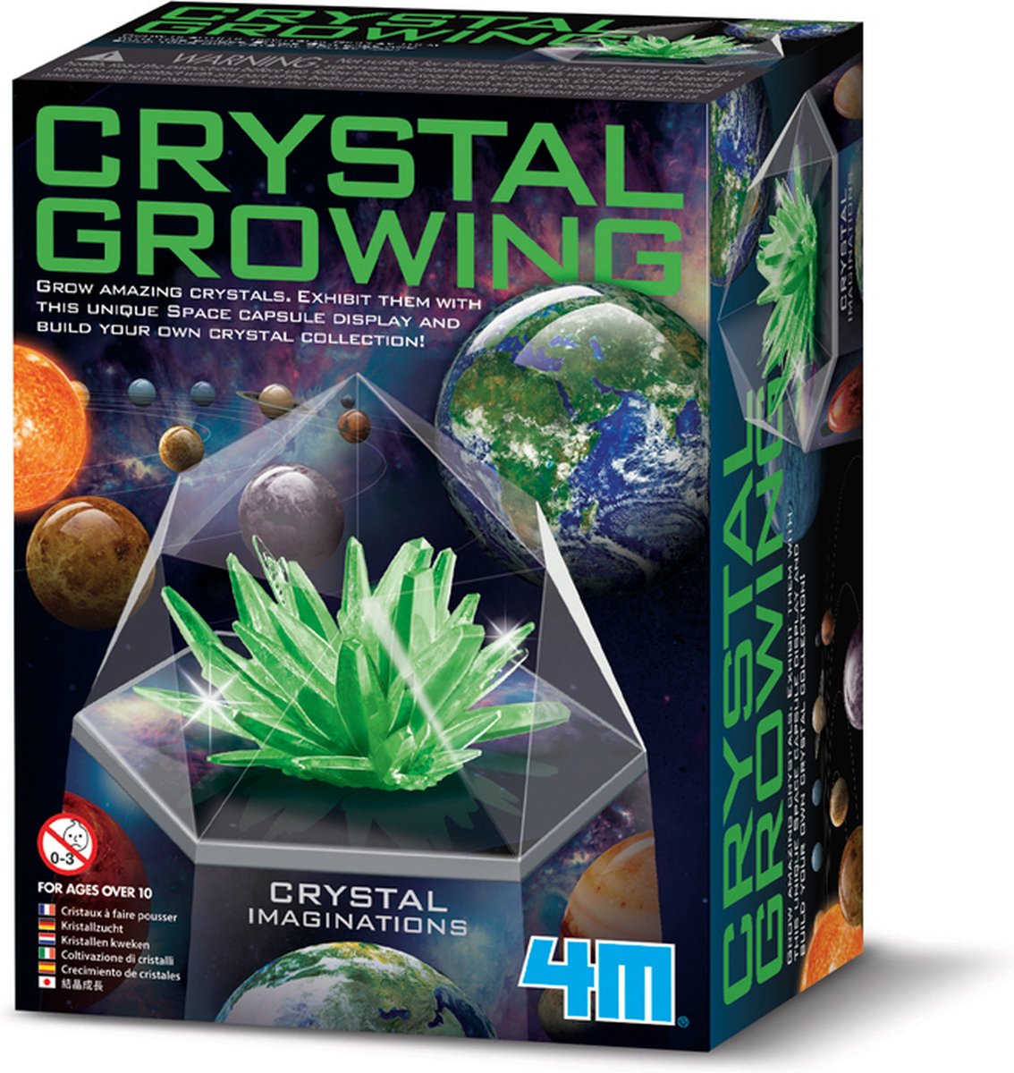 4M wetenschap en spel - groei kristallen - ruimte - crystal growing - groen - 10+