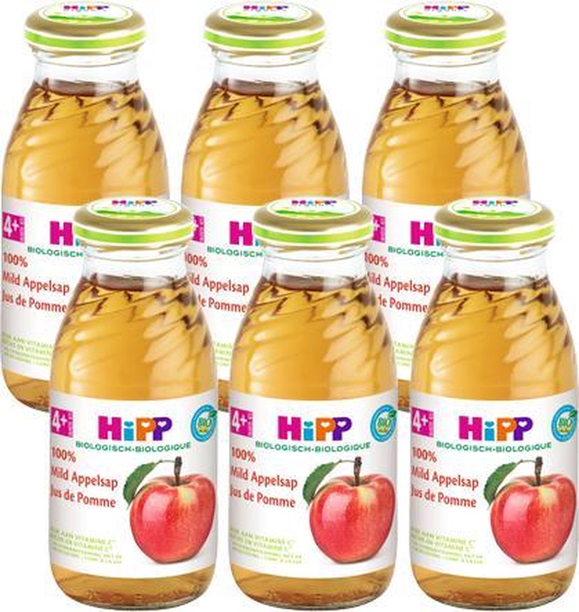 HiPP bio milde appelsap vanaf 4 maanden - 6 stuks 200ml - nl-bio-01
