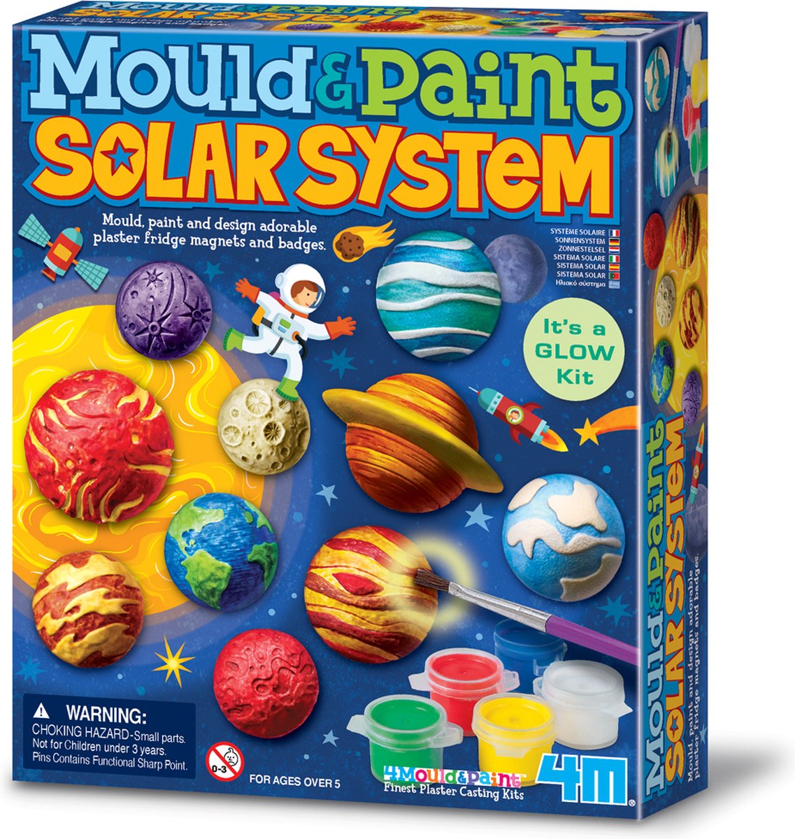 4M knutselen - giet en verf - glow zonnestelsel - creatief speelgoed - 5+