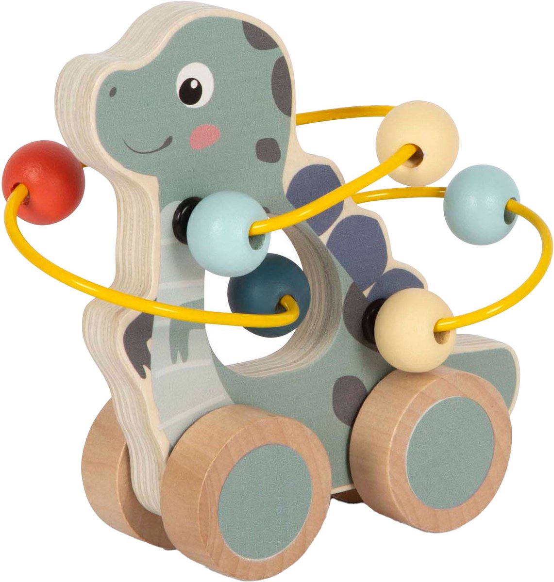 Small Foot - houten duwfiguur motoriekspiraal dino