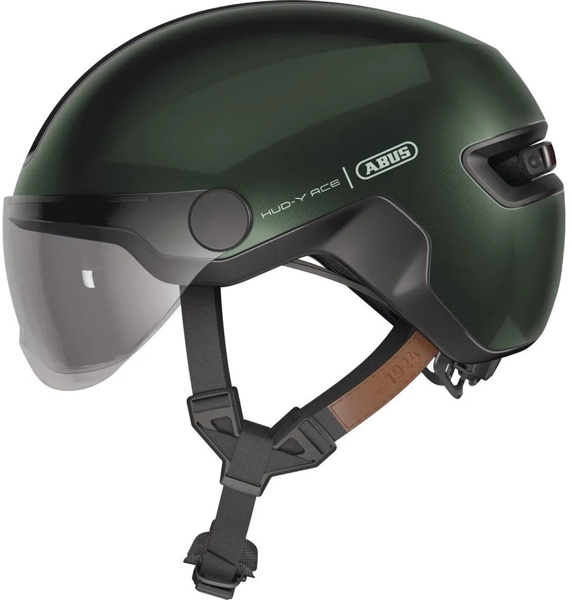 ABUS Fietshelm hud-y ace moss green m - 54-58 cm - groen - geschikt voor gebruik op elektrische fietsen - stadsfietsen - 430 g