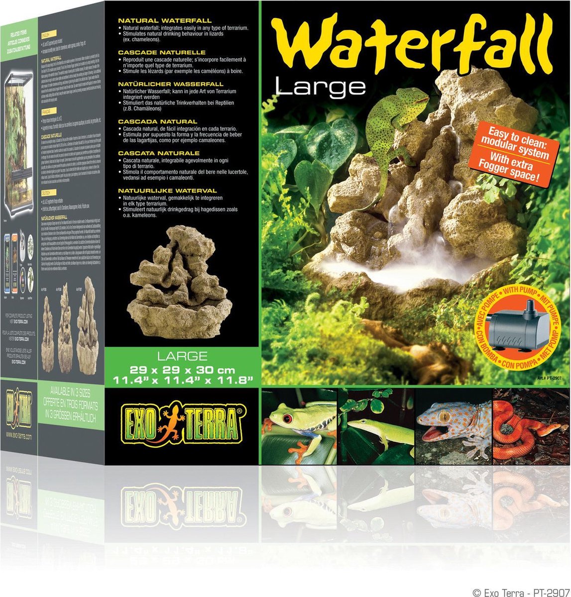 Exo Terra terrarium decoratie pebble waterval - 17 x 16 x 20cm