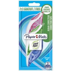 Papermate DryLine Grip Correctieroller 5 mm x 8,5 m Wit 3 Stuks