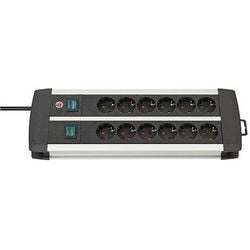 Brennenstuhl Stekkerdoos premium duo alu-line bn3084 zwart, wit