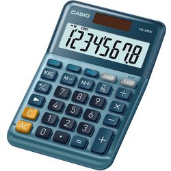 Casio bureaurekenmachine ms-88em 8 -cijferige display blauw