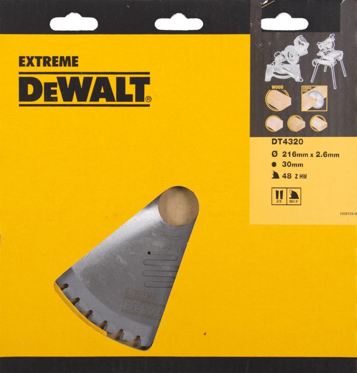DeWalt dt4320-qz serie - cirkelzaagblad - 216mm - 48 tanden - atb geometrie