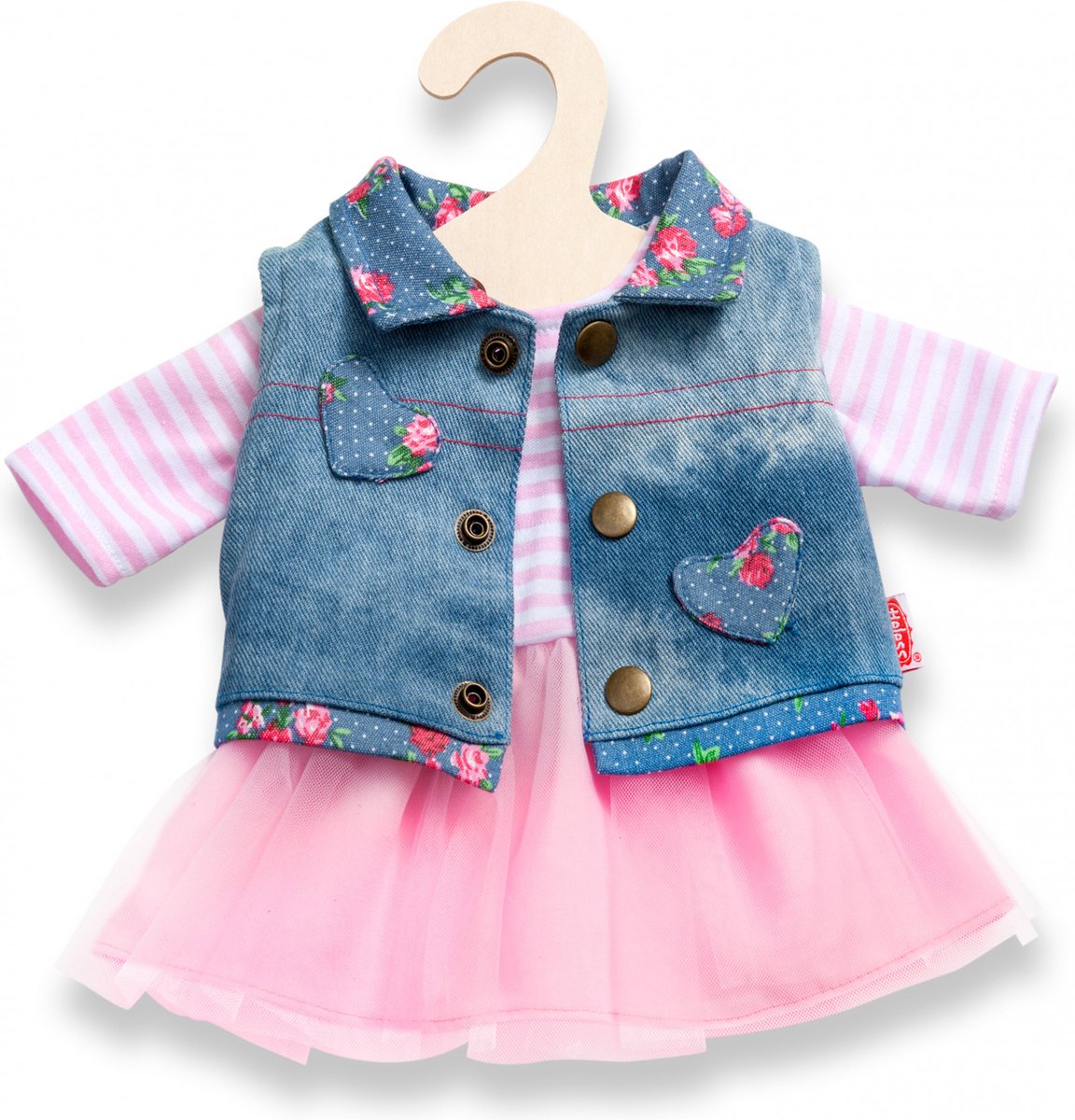 Heless Poppenjurk met giletje, 28-35 cm