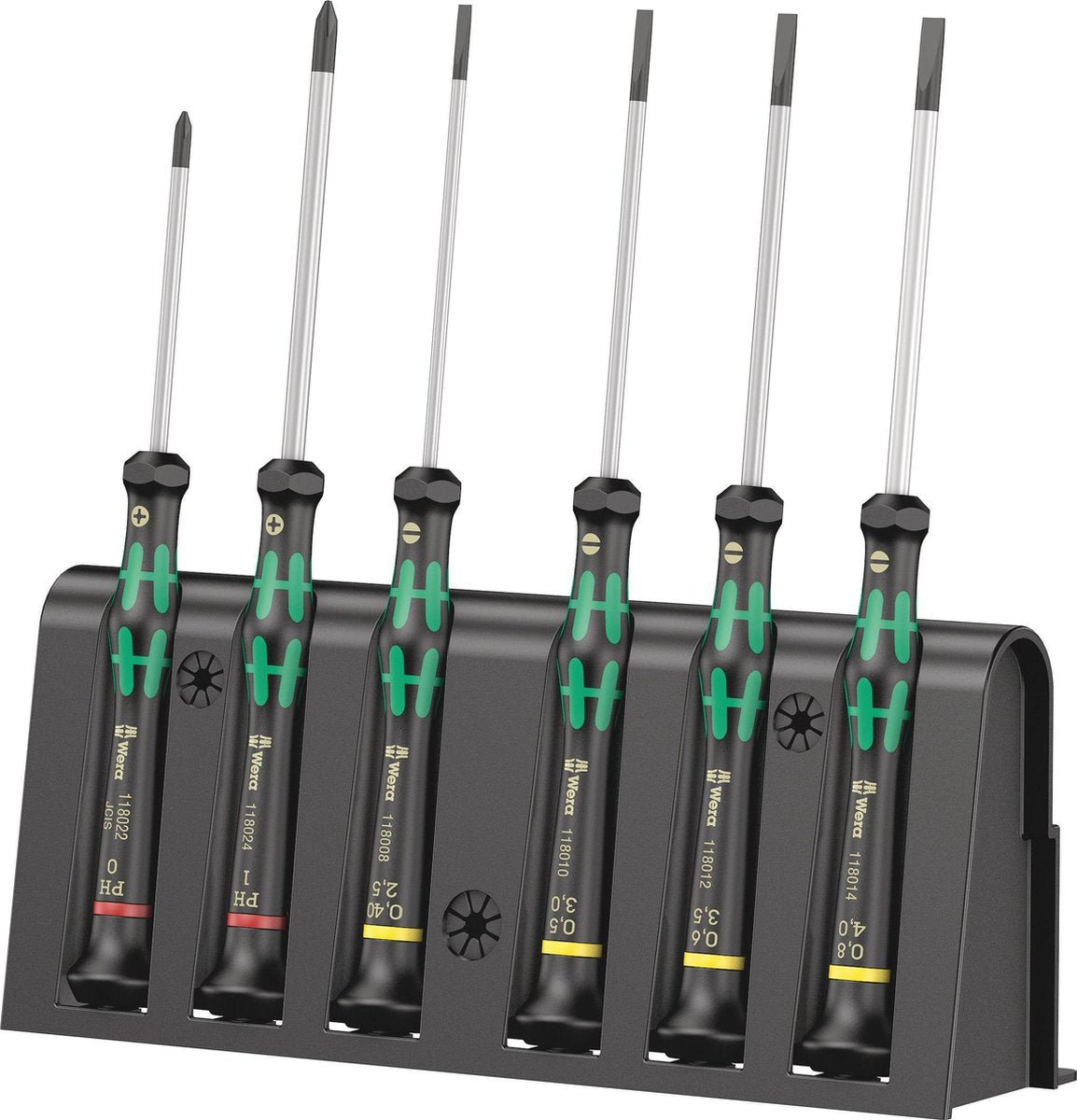 Wera 2035 6 b schroevendraaierset elektronica en fijnmechanica 6-delig plat, kruiskop phillips