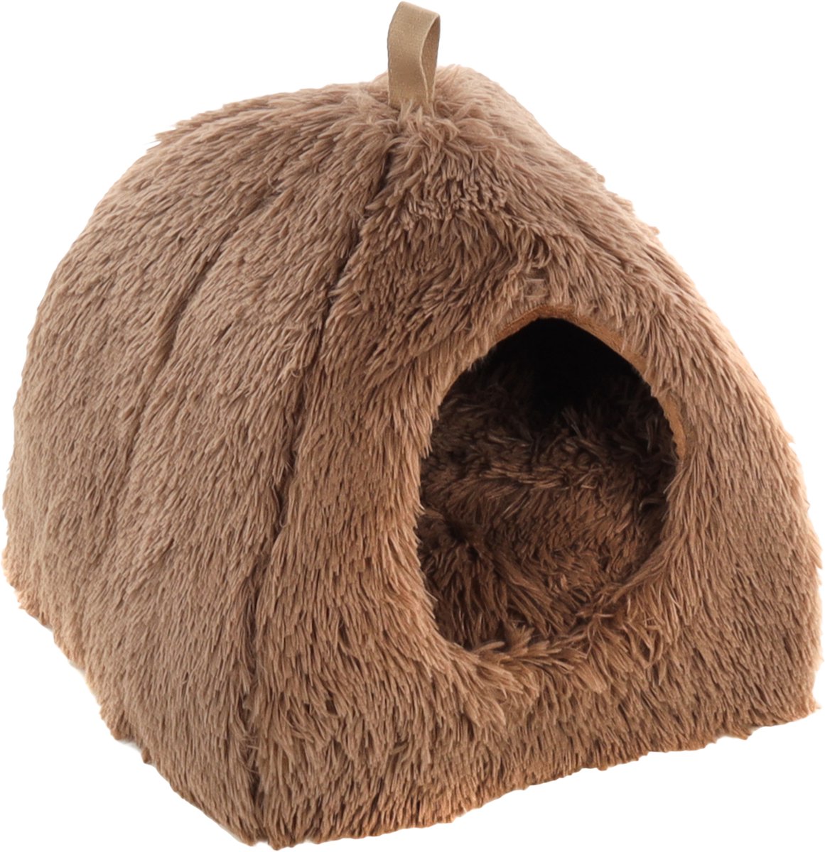 Flamingo Kattenbed – katten slaapmand – kattenhuis – kattenhol – cat cave – taupe, 39 x 39 x 42 cm – slaapplaats krems