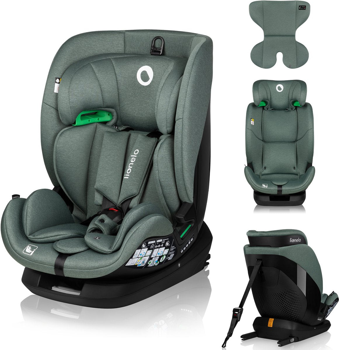Lionelo lavender i-size baby autostoeltje - 9 tot 36 kg (1,5-12 jaar groep 1 2 3 76-150 cm) - autostoel met isofix - hoge versterkte zijbescherming - ventilatie – stalen versterkin - installatie-indicatoren - atest