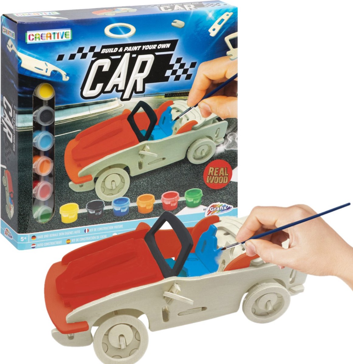 Grafix Houten bouw- en schilderpakket - auto