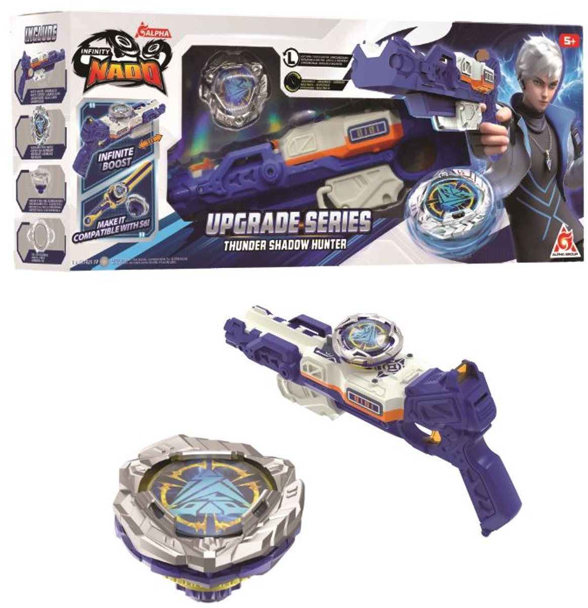 Infinity Nado - metalen tol en blaster lanceerder - upgrade series - lichtgevende tol nado 7
