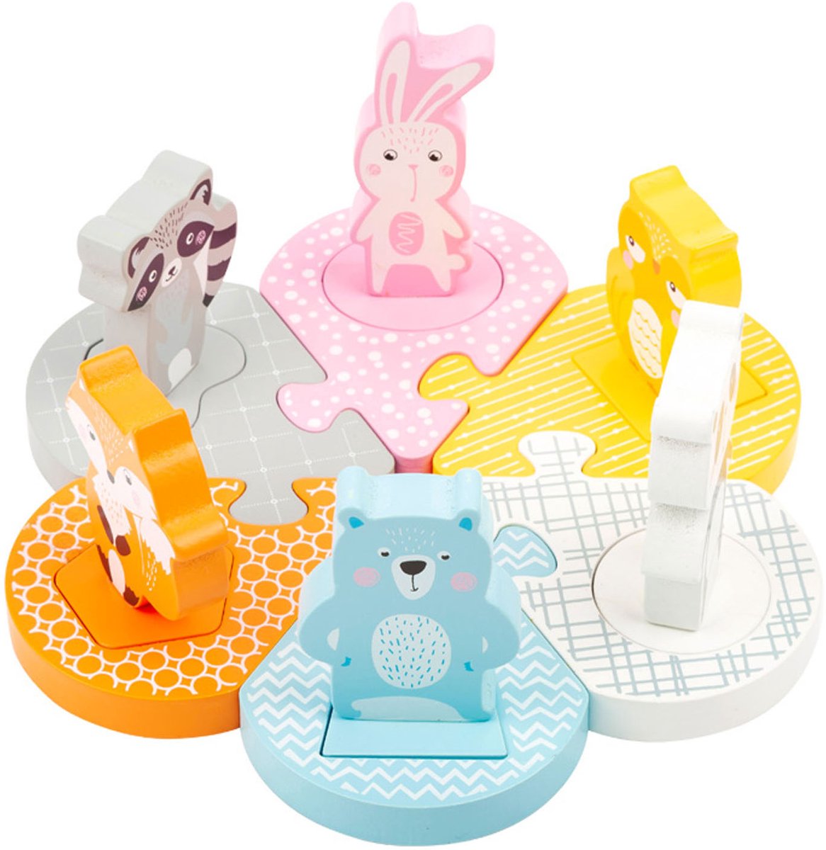 Small Foot - houten vormenpuzzel dieren