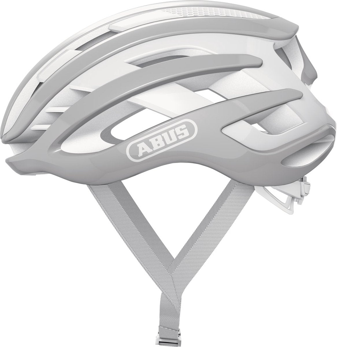 ABUS Fietshelm airbreaker pure grey m - 52-58 cm - grijs - geschikt voor gebruik op racefietsen - gravelbikes - 210 g