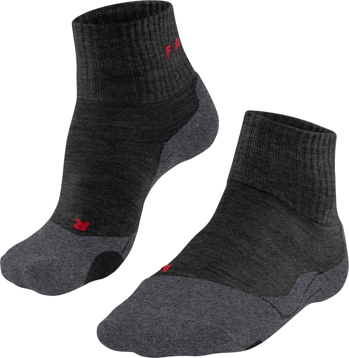 FALKE tk2 short anti-blaar dik wol functioneel materiaal wandelsokken heren grijs - maat 39-41