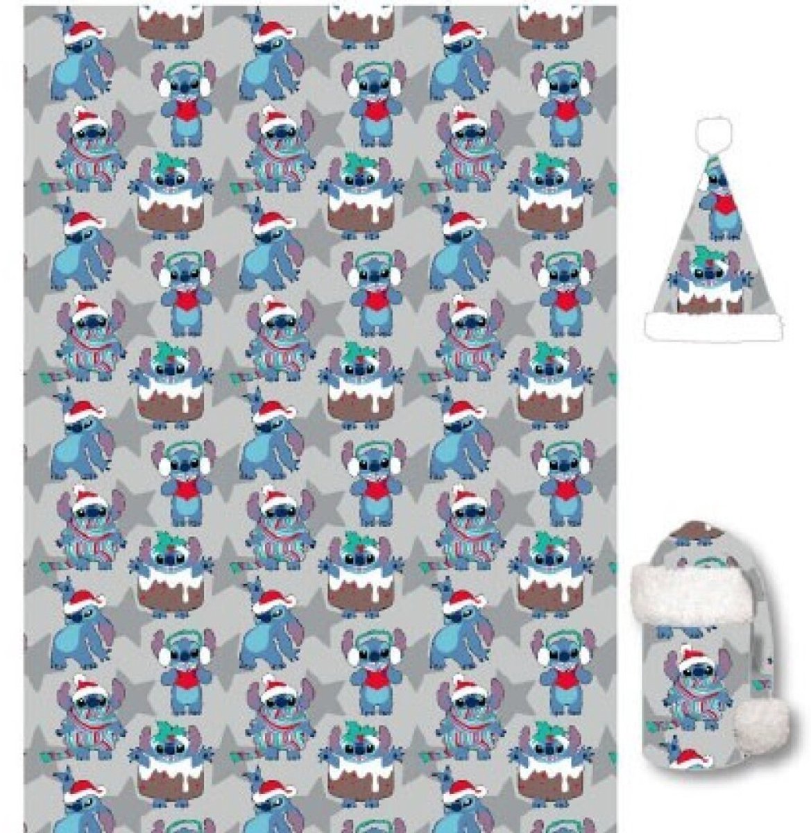 Disney Lilo Stitch fleeceplaid + muts, winter - 100 x 140 - polyester