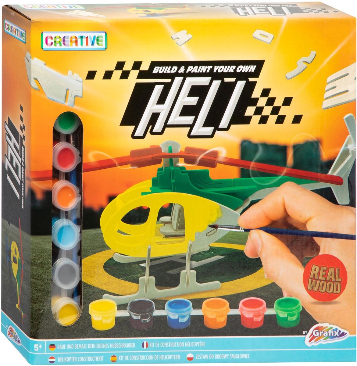 Grafix Houten bouw- en schilderpakket - helikopter