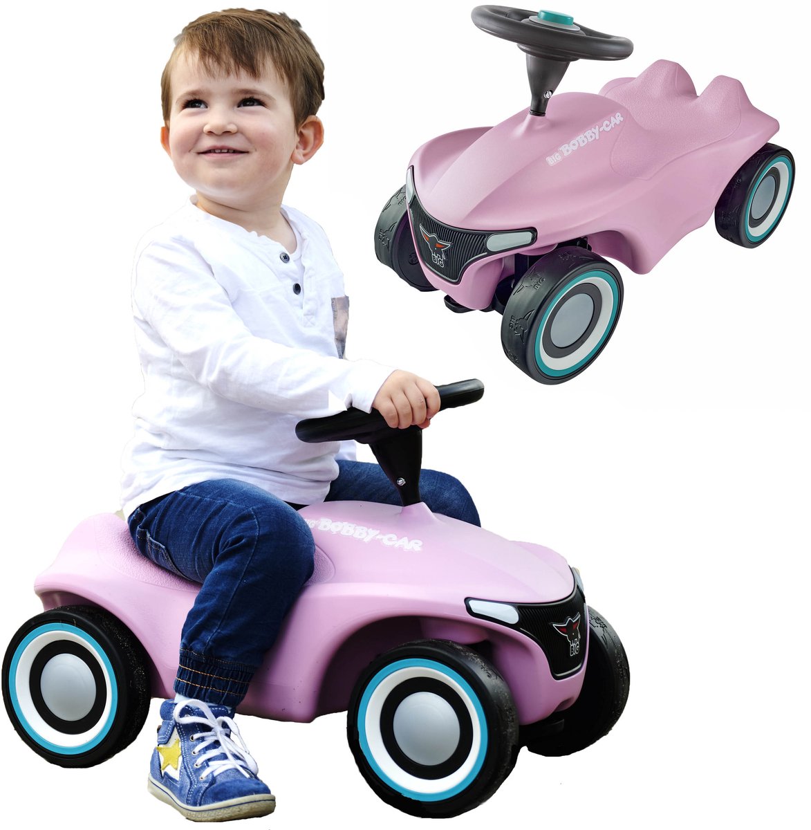 BIG bobby car neo roze loopauto