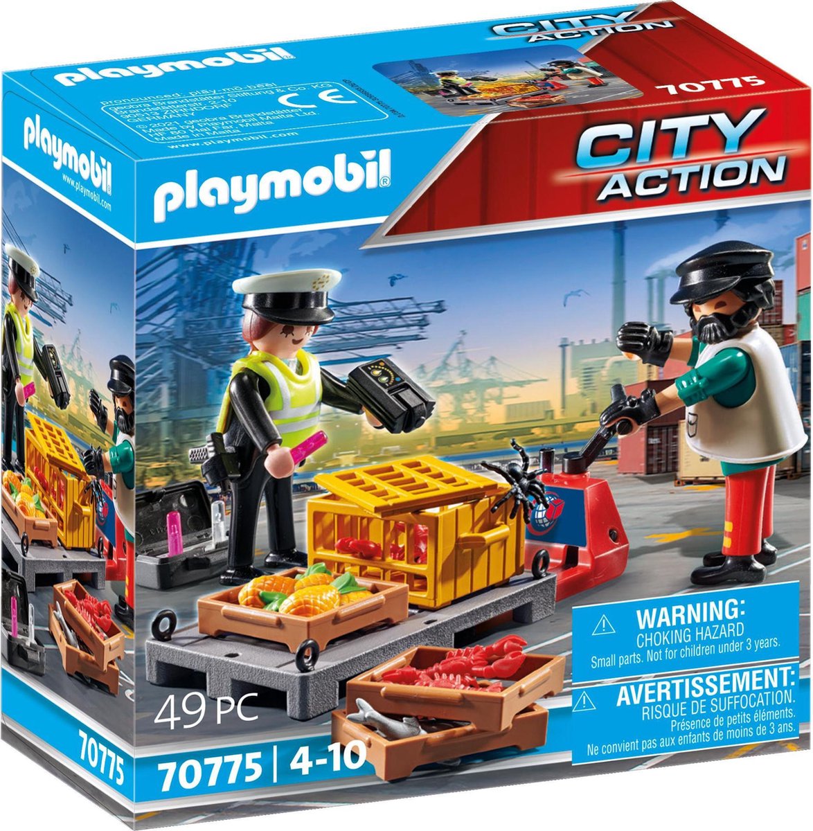 PLAYMOBIL city action cargo douane controle - 70775