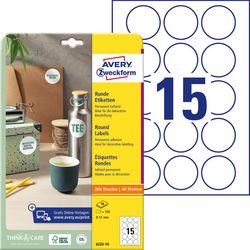 Labels Avery 6225-10 120 labels Ø51 mm