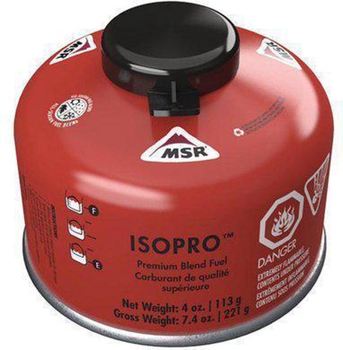 MSR isopro cartridge gasfles 113g rood