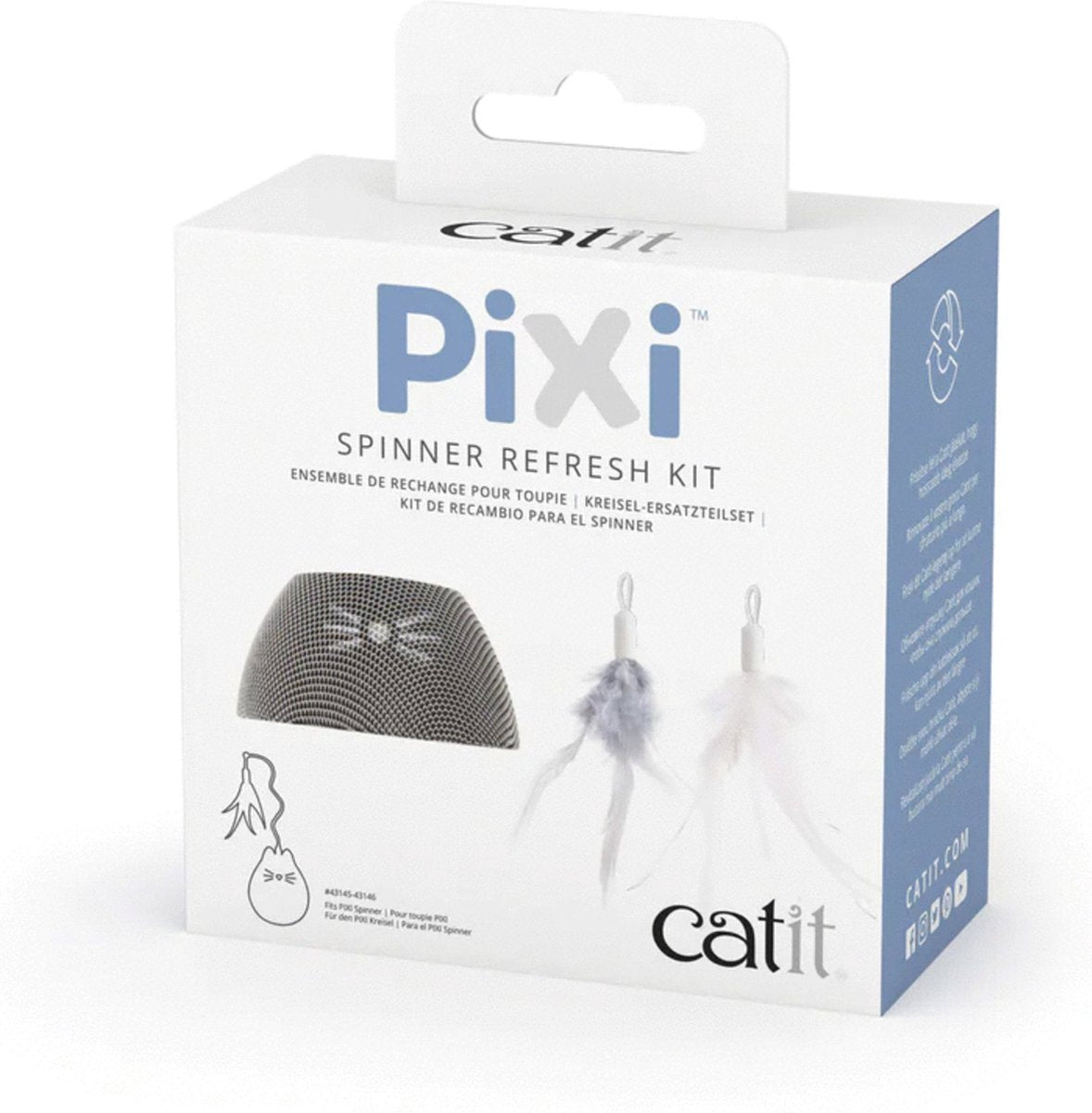 Catit Cait - speelgoed voor dieren - kat - ca pixi spinner refresh kit 8,5x8,5x4,5cm gemengde kleuren - 1st