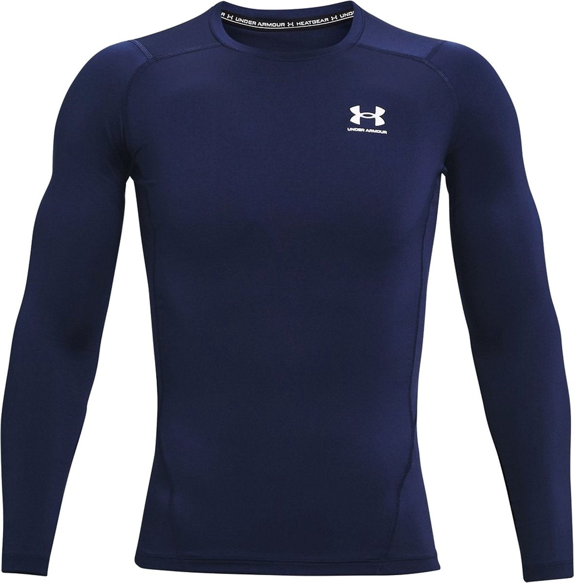 Under Armour ua hg armour comp ls-blu heren sporshirt - midnight navy - wit