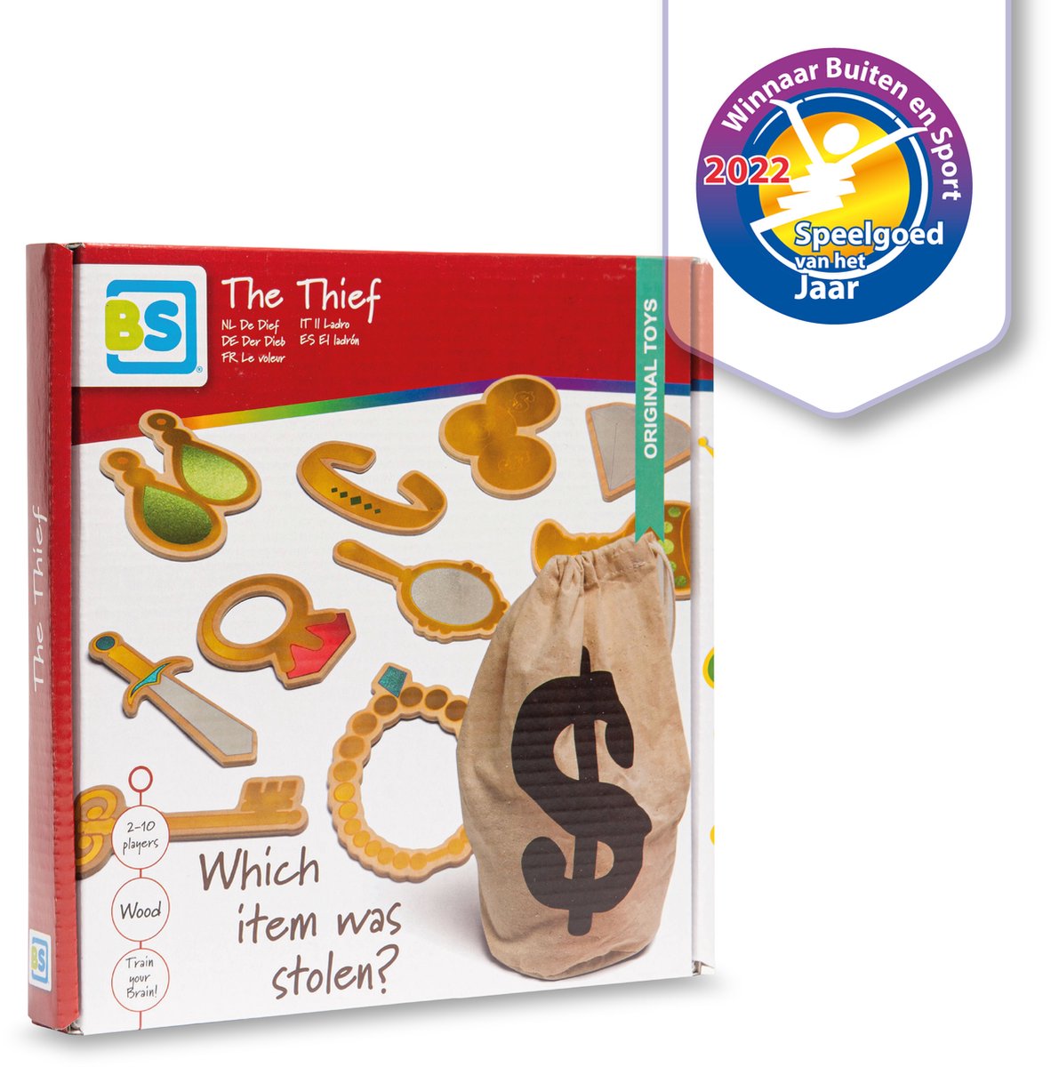 BS Toys the thief spel - de dief - buiten en binnenspeelgoed - educatief speelgoed - kinderspel - 2-10 spelers - speelgoed van het jaar - cadeau kind - geheugenspel - houten speelgoed - gezelschapspellen kinderen