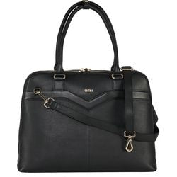 Laptoptas SOCHA SO-DIAMOND-COUTURE-BL Leer Zwart