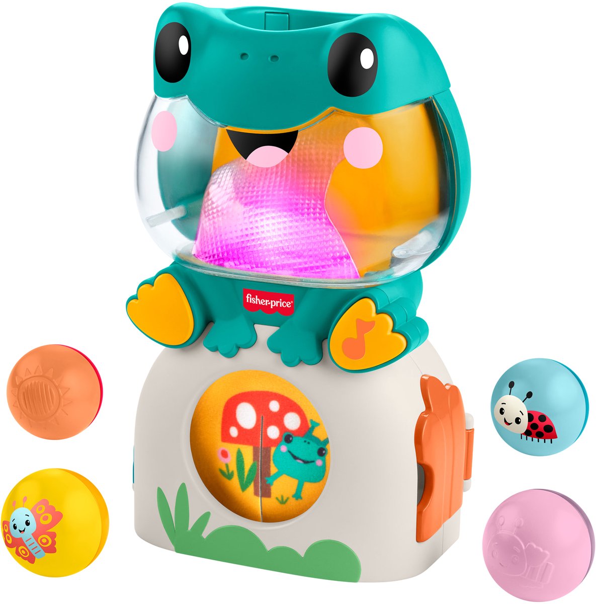 Fisher-Price lichtgevende en rollende kikker - muzikaal balspel voor baby's en peuters