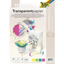 Knutselpapier Folia 87429 Transparant papier Kleurenassortiment