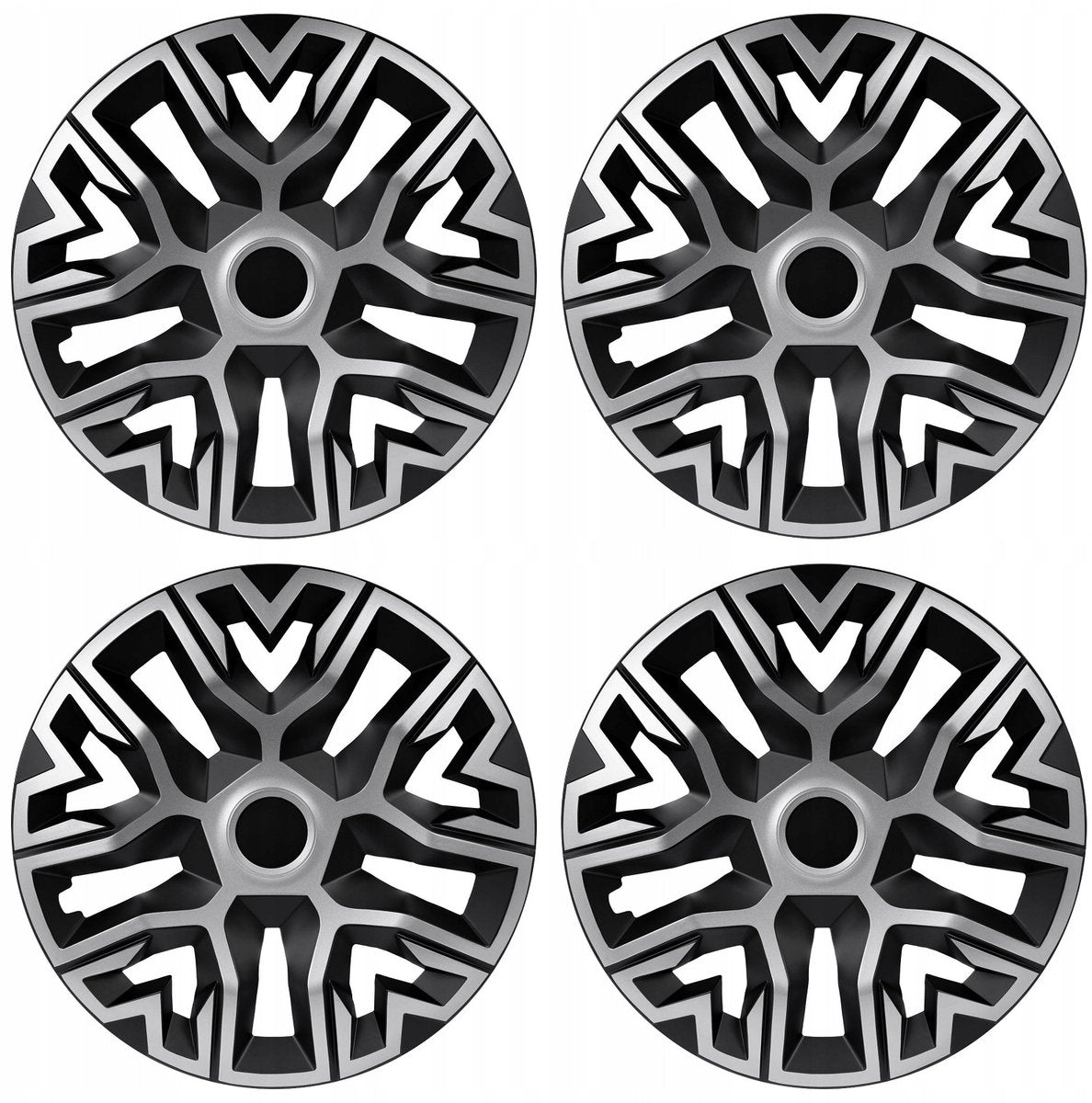 NRM Universele wieldoppen 14'' the best bicolor zilver zwart 4 stuks