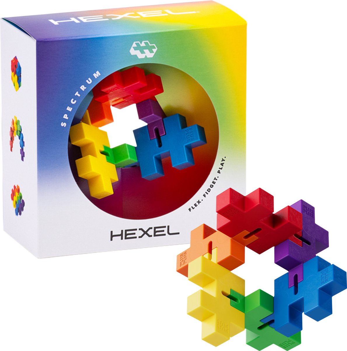 Plus-Plus hexel spectrum 6 delige fidget toy - 3485 - vanaf 3 jaar