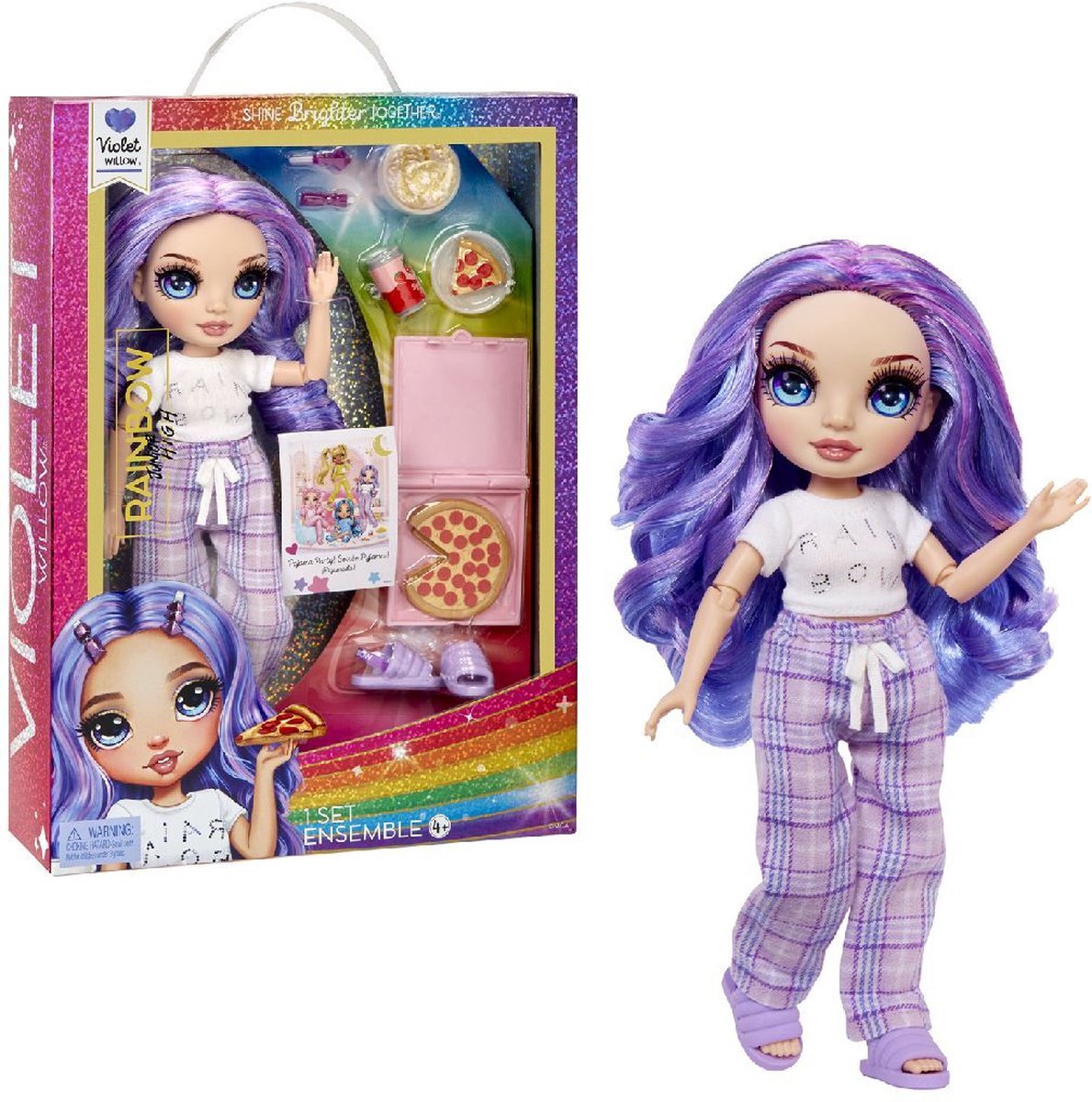 Rainbow High junior high pyjamaparty - 23 cm - violet (paars) - modepop