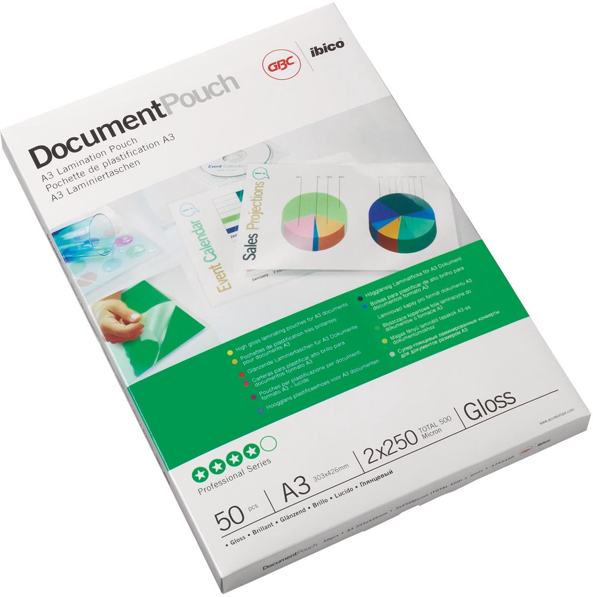 GBC lamineerhoes - a4 formaat - 2x37.5 micron - pak van 200 stuks